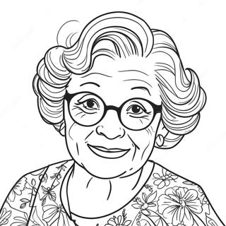 Page à colorier de grand-mère | Page de coloriage Grand-mère