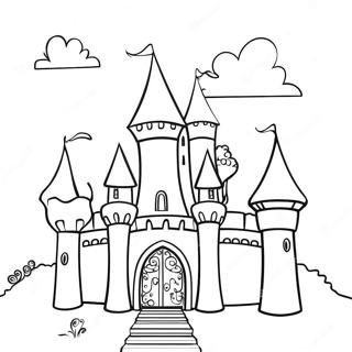 Page à colorier château fantastique fantaisiste | Page de coloriage Fantaisiste