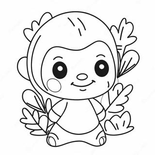 Page à colorier Sans mignon avec un sourire | Page de coloriage Sans