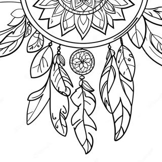 Page à colorier de capteur de rêves | Page de coloriage Attrape-rêves