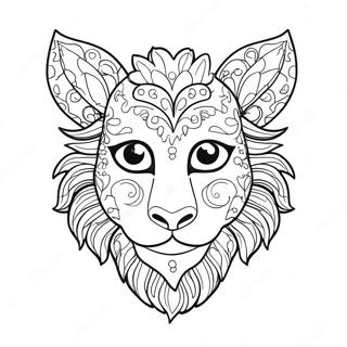 Page à colorier de masque d'animal drôle | Page de coloriage Masque