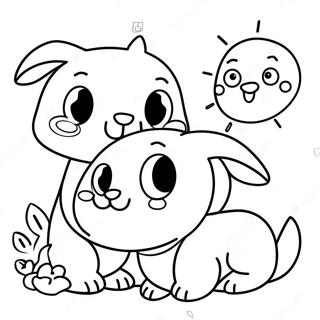 Page à colorier des animaux de compagnie adorables Adopte-moi | Page de coloriage Adoptez-moi