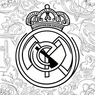 Page à colorier du logo du Real Madrid | Page de coloriage Real Madrid