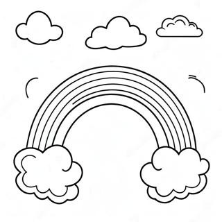 Page à colorier Arc-en-ciel Coloré avec des Nuages