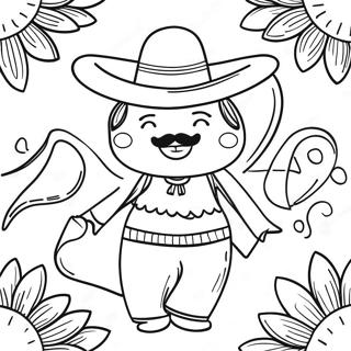 Page à colorier Célébration du Cinco de Mayo | Page de coloriage Cinco de Mayo