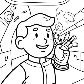 Page à colorier de Vault Boy de Fallout | Page de coloriage Fallout