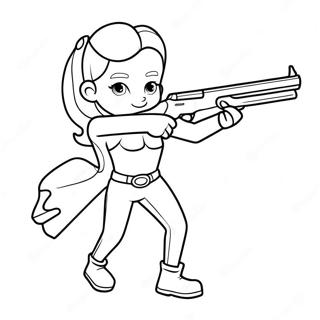 Page à colorier de Shelly avec son fusil | Page de coloriage Brawl Stars