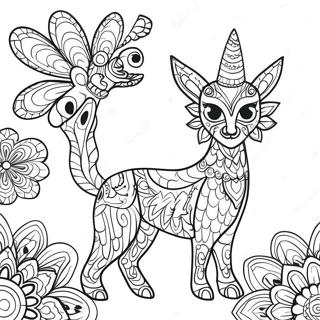 Page à colorier d'Alebrije | Page de coloriage Alebrije