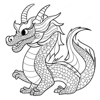 Page à colorier du dragon chinois | Page de coloriage Chinois