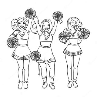 Page à colorier des cheerleaders des Buffalo Bills | Page de coloriage Buffalo Bills