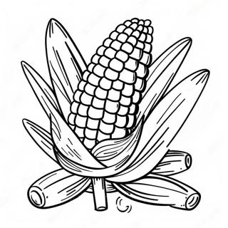 Page à colorier Maïs | Page de coloriage Maïs
