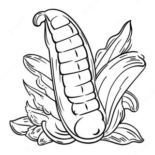 Page à colorier Maïs Heureux sur l'Épi | Page de coloriage Maïs
