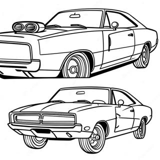 Page à colorier de la Dodge Charger classique | Page de coloriage Dodge Charger