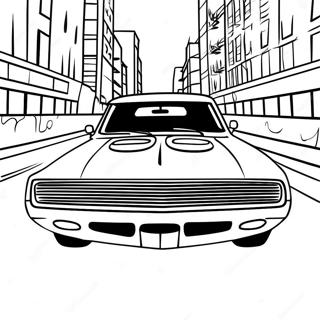Page à colorier de la course de Dodge Charger | Page de coloriage Dodge Charger
