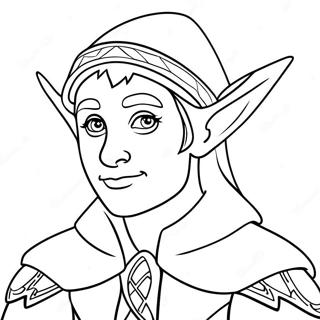 Page à colorier d'elfe | Page de coloriage Elfe