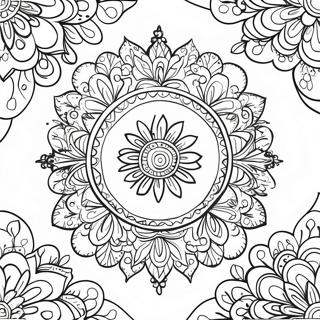 Page à colorier Rangoli | Page de coloriage Rangoli