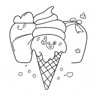Page à colorier Peppa Pig avec de la glace | Page de coloriage Glace Peppa Pig