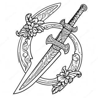 Page à colorier d'épée | Page de coloriage Épée
