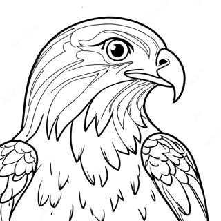 Page à colorier d'un faucon | Page de coloriage Faucon