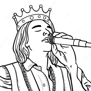 Page à colorier de King Von en concert | Page de coloriage King Von