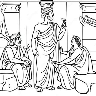 Page à colorier de la Grèce antique | Page de coloriage Grèce antique