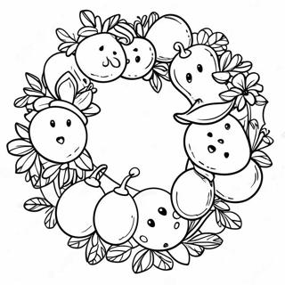 Page à colorier de couronne de l'Avent festive | Page de coloriage Avent