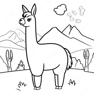 Page à colorier de lama lama | Page de coloriage Llama Llama