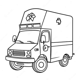 Page à colorier d'ambulance | Page de coloriage Ambulance
