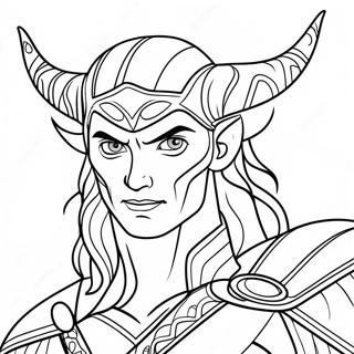 Page à colorier de Loki espiègle | Page de coloriage Loki