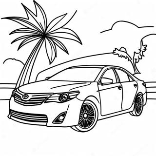 Page à colorier de la Toyota Camry berline | Page de coloriage Toyota