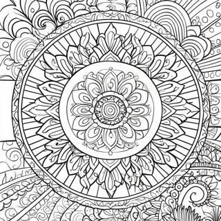 Page à colorier de mandala de méditation | Page de coloriage Méditation