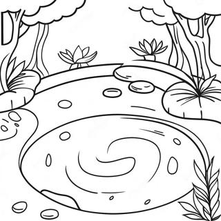 Page à colorier de méditation dans un jardin zen | Page de coloriage Méditation