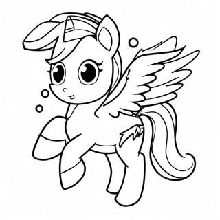 Page à colorier de Rainbow Dash en vol | Page de coloriage Filles d'Equestria