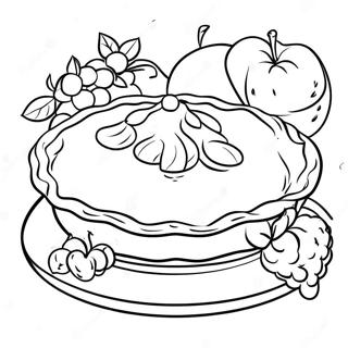 Page à colorier de tarte aux fruits | Page de coloriage Tarte
