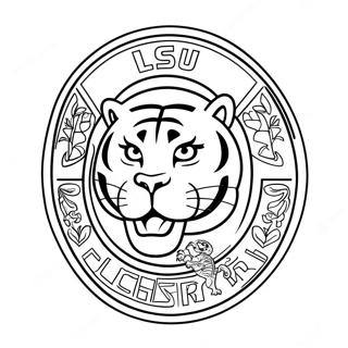 Page à colorier du logo des LSU Tigers | Page de coloriage LSU