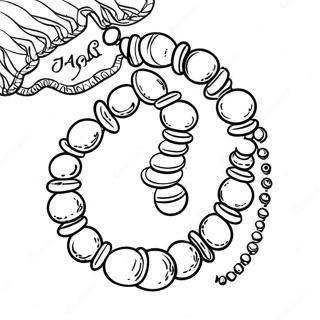Page à colorier Perles de Mardi Gras Colorées | Page de coloriage Mardi Gras