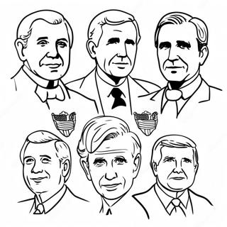Page à colorier des Présidents | Page de coloriage Présidents