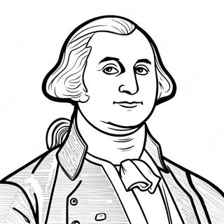 Page à colorier du Portrait de George Washington | Page de coloriage Présidents