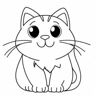 Page à colorier de Chat Anime | Page de coloriage Chat Anime