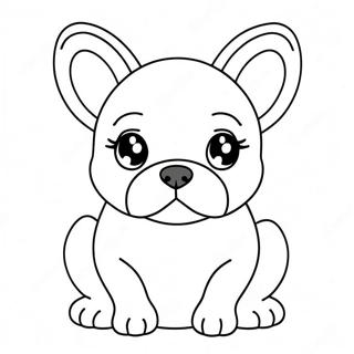 Page à colorier de Chiot Frenchie | Page de coloriage Français