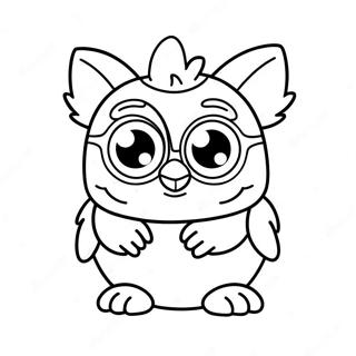 Page à colorier de Furby mignon avec de grands yeux | Page de coloriage Furby