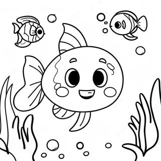 Page à colorier de Bebefinn mignon sous l'eau | Page de coloriage Bebefinn