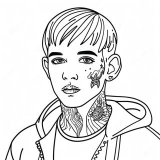 Page à colorier Lil Peep | Page de coloriage Lil Peep