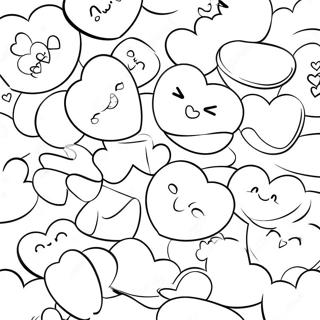Page à colorier Cœurs de Conversation Mignons | Page de coloriage Cœurs de Conversation