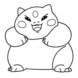 Page à colorier Snorlax | Page de coloriage Snorlax