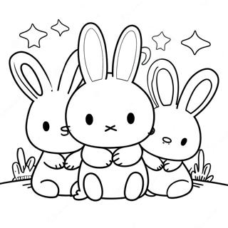 Page à colorier Miffy avec des Amis | Page de coloriage Miffy