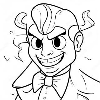 Page à colorier Alastor avec un Visage Souriant | Page de coloriage Alastor