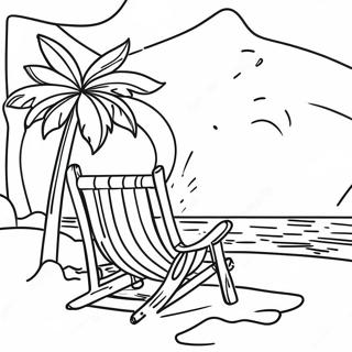 Page à colorier Scène de Plage d'Été | Page de coloriage Été
