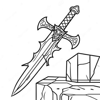 Page à colorier Épée Minecraft | Page de coloriage Épée Minecraft