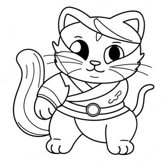 Page à colorier du chat ninja | Page de coloriage Chat Ninja